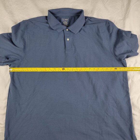 LL Bean Mens XXL Reg Traditional Fit Polo Shirt Dark Blue Short Sleeve Work - Picture 4 of 7
